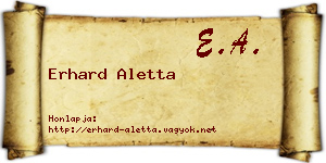 Erhard Aletta névjegykártya